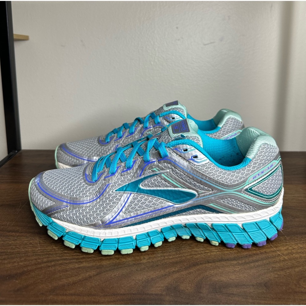 Brooks Adrenaline GTS 16 Gray & Blue Athletic Shoes Sz 11